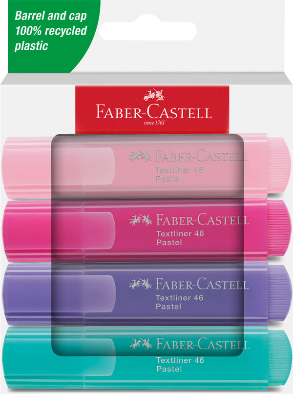 Faber-Castell Pastel Textliner 46 Highlighter (Box of 4)