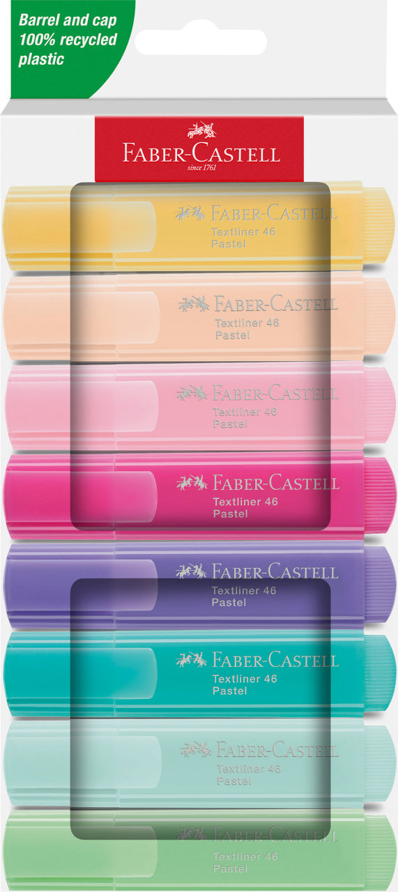 Faber-Castell Pastel Textliner 46 Highlighter (Box of 8)