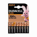 Duracell Plus AAA Battery Alkaline 100% Extra Life (Pack of 8) 5009380