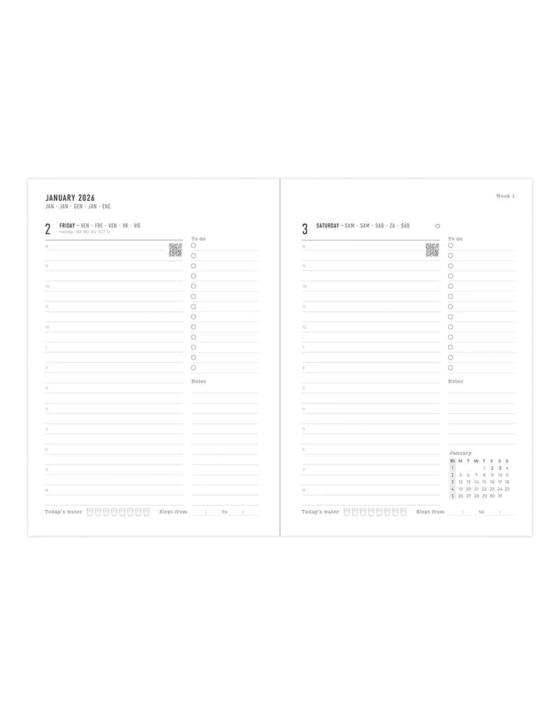 Letts Verona A5 Day to a Page Diary with Appointments & Planners 2026 - Multilanguage