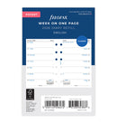 Filofax Week On One Page Diary Refill - Pocket 2026 English