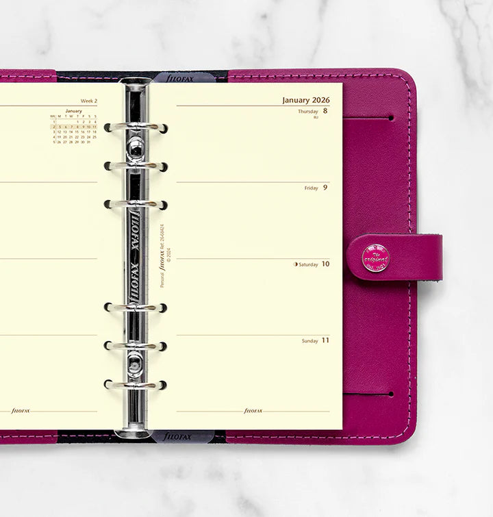 Filofax Week On Two Pages Cotton Cream Diary Refill - Personal 2026 English