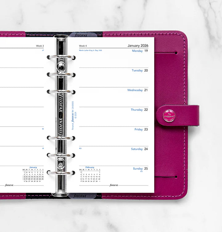 Filofax Week On One Page Diary Refill - Personal 2026 English