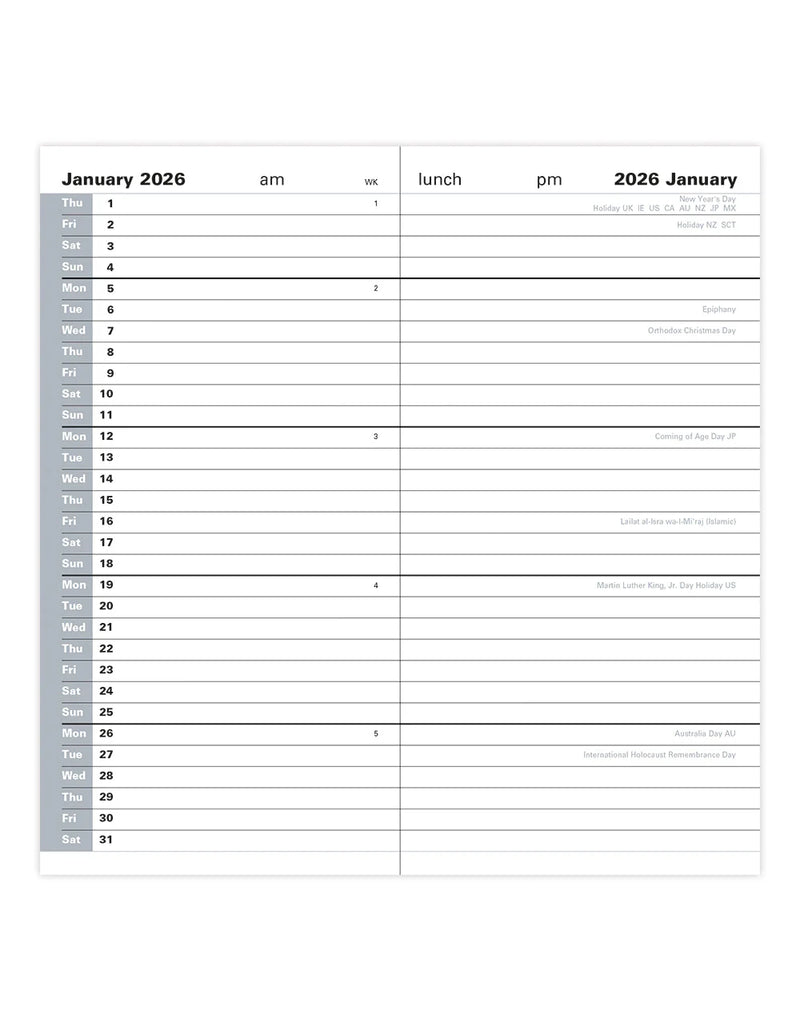 Letts Principal Slim Month to View Diary 2026 - English