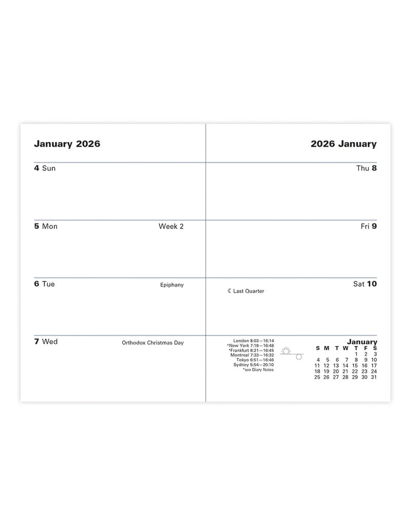 Letts Principal Mini Pocket Week to View Diary 2025 - Sunday Start - English