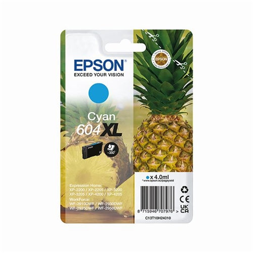 Epson 604XL Ink Cartridge High Yield Pineapple Cyan C13T10H24010