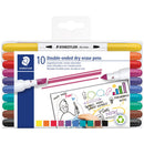 Staedtler Lumocolor 3010 Double-ended Dry Erase Pens (Wallet of 10)
