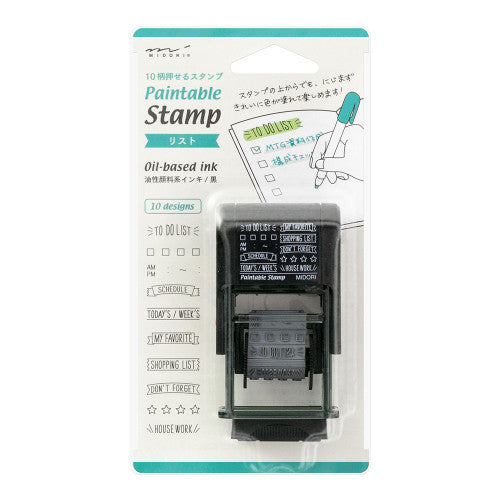 Midori Paintable Pre-inked Stamp - List