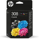 HP 308 2-Pack Black/Tri-color Original Ink Cartridge