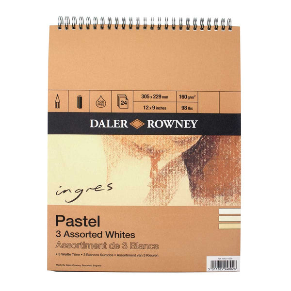 Daler-Rowney Ingres Assorted White Pastel Pad 160gsm