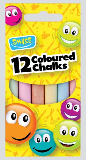 Smiles Coloured Chalks (12 Pieces)