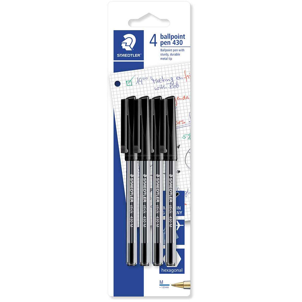Staedtler Stick 430 Ballpoint Pen (4 Pack) - Main Image