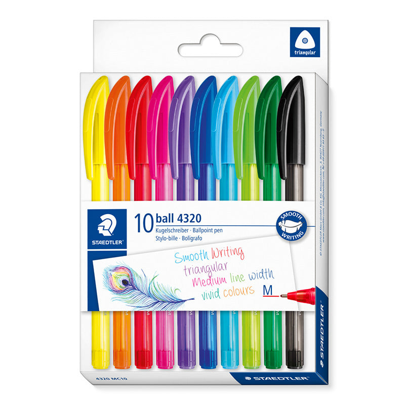 Staedtler Ball 4320 Ballpoint Pen - Assorted Colours (10 Pack)