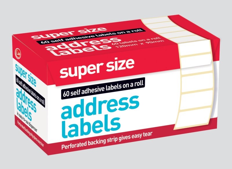 Club Super Size Adhesive Address Labels 120 x 90mm (60 Labels)