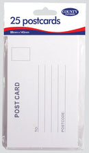 County Stationery Blank Post Cards ( 88mm X 140mm ) 25 Pack