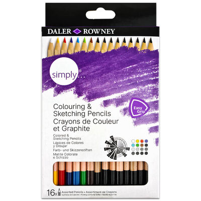 Daler-Rowney Colouring & Sketching Pencils (Set of 16)