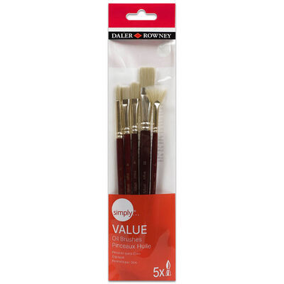 Daler-Rowney Simply Oil Brush Set (5 Pieces)