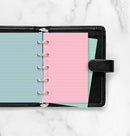 Filofax Fashion coloured ruled notepaper