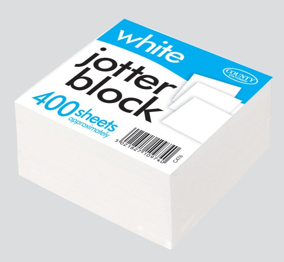 County Stationery Jotter Block (White, 400 sheets)