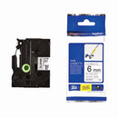 Brother TZe P-Touch Labelling Tape 6mm x 8m Black on White TZEFX211