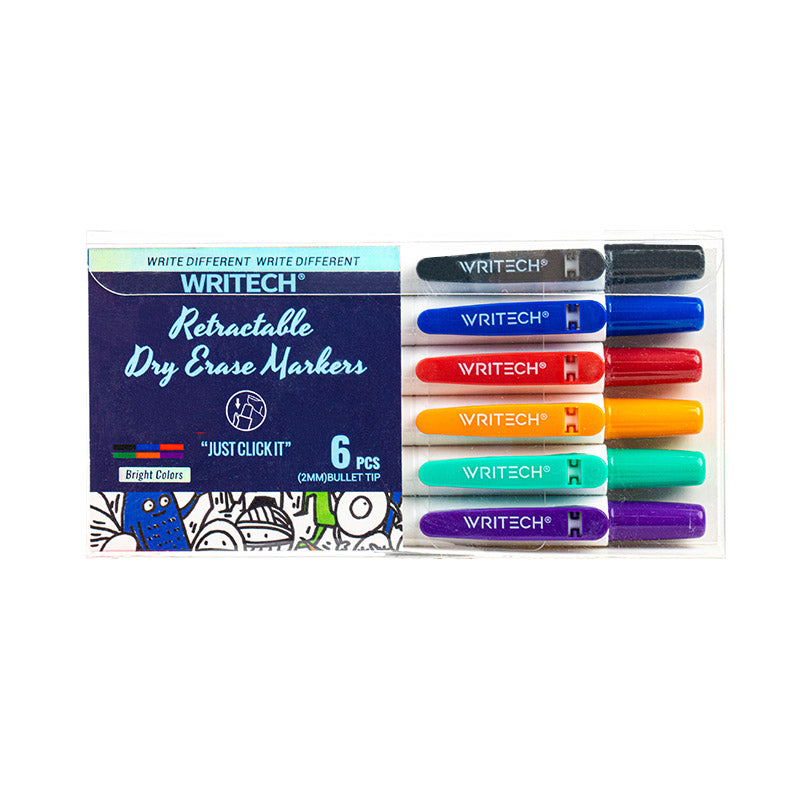 Writech W-709 Retractable Dry Erase Markers (6 Pieces)