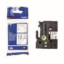 Brother P-Touch Ribbon Labelling Tape 12mm x 4m Black on White TZER231