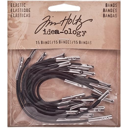 Tim Holtz idea-ology Black Elastic Bands (15pcs)