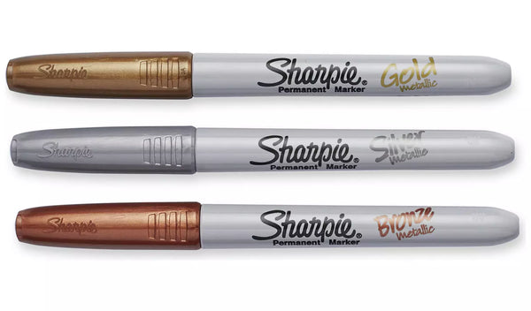 Sharpie Permanent Marker Metallic Assorted Fine (Pkd 3)