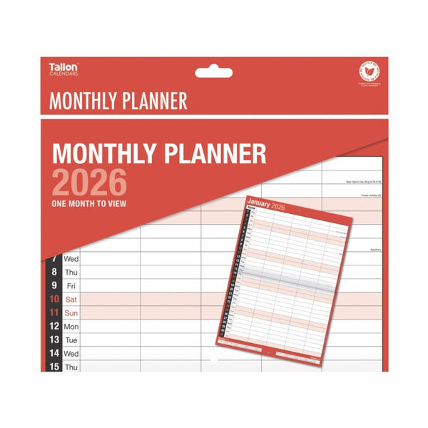 Tallon Calendar Month To View 5 Columns 2026