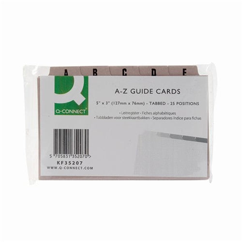 Q-Connect Guide Card A-Z Buff (Pack of 25)