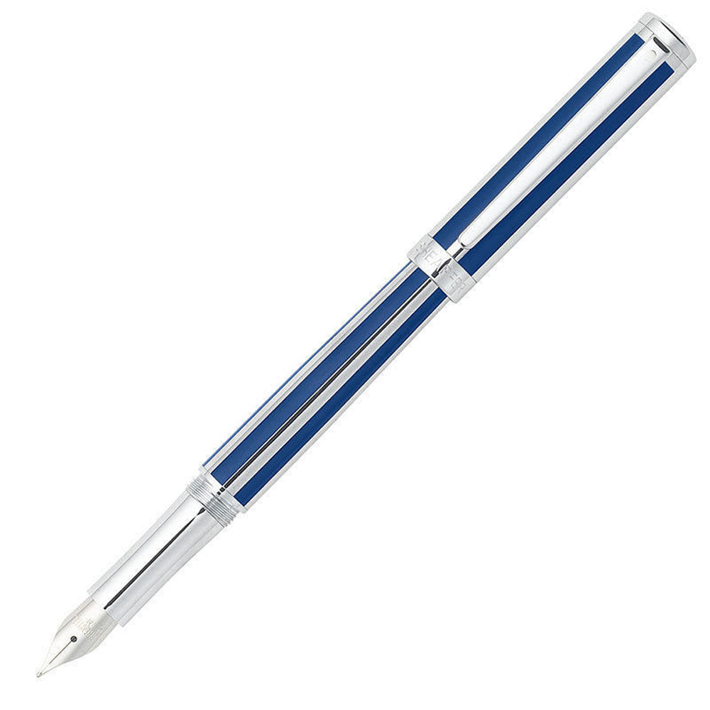 Sheaffer Intensity 9230 Ultramarine Striped Chrome Plate Trim Fountain Pen (Fine Nib)