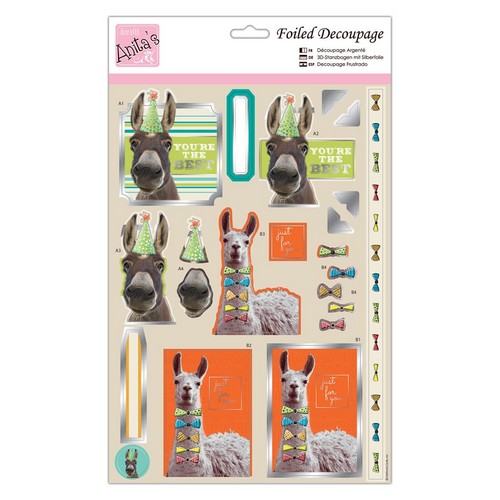 Anita's Foiled Decoupage - Laughing Llama