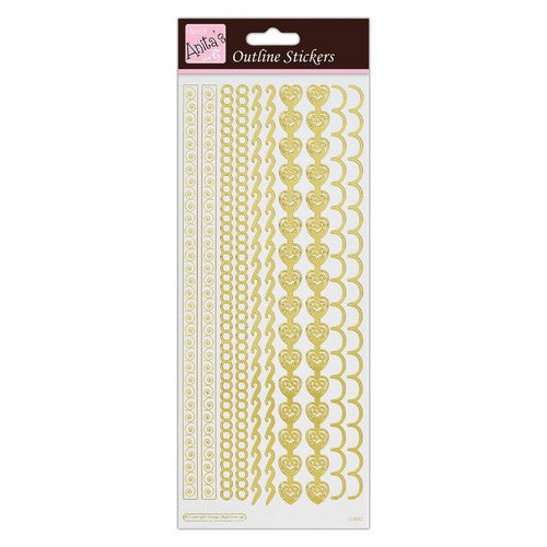 Anita's Outline Stickers - Gold Borders