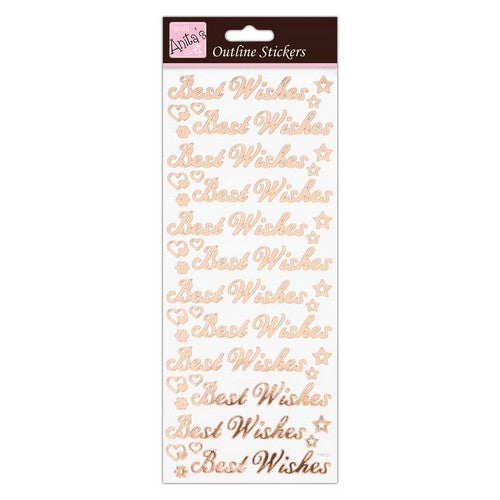 Anita's Outline Stickers - Rose Gold Best Wishes