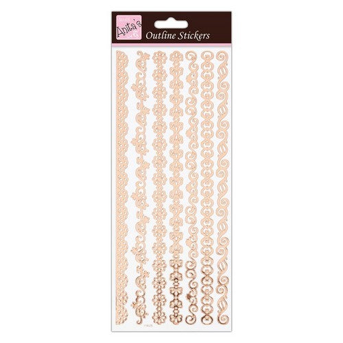 Anita's Outline Stickers - Rose Gold Borders