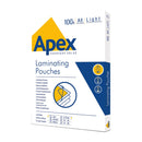 Fellowes Apex A4 Light Duty Laminating Pouches Clear (Pack of 100)