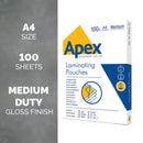 Fellowes Apex A4 Medium Laminating Pouches Clear (Pack of 100)
