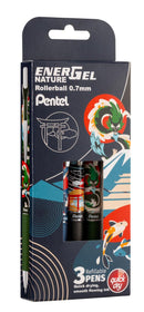 Pentel EnerGel Japanese Nature Special Edition Retractable Rollerball 0.5mm BL77NA (Wallet of 3)