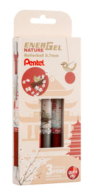 Pentel EnerGel Japanese Nature Special Edition Retractable Rollerball 0.5mm BL77NA (Wallet of 3)