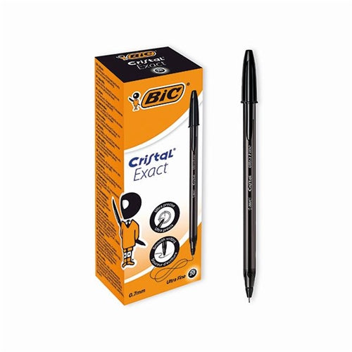 Bic Cristal Ballpoint Pens Ultra Fine 0.7mm Black (Pack of 20)