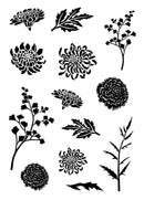 Card-io A7 Clear Stamp Set - Amethyst and Chrysanthemum