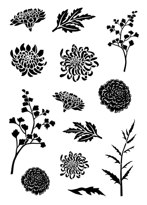 Card-io A7 Clear Stamp Set - Amethyst and Chrysanthemum