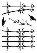 Card-io A7 Clear Stamp Set - Broken Railings