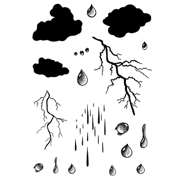 Card-io Combinations Clear Stamps A6 - Wet Weather