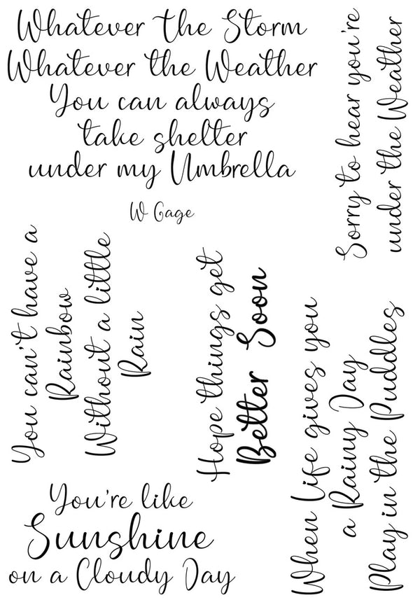 Card-io A6 Clear Stamp Set - Whatever the Weather