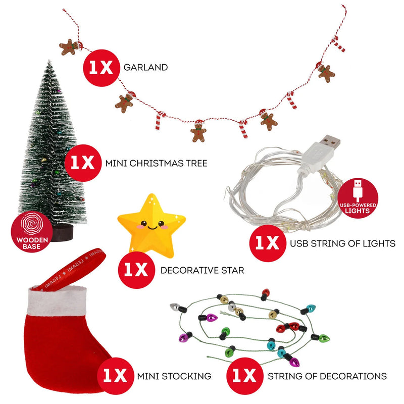 Legami Jingle all the Way Christmas Desk Decoration Kit