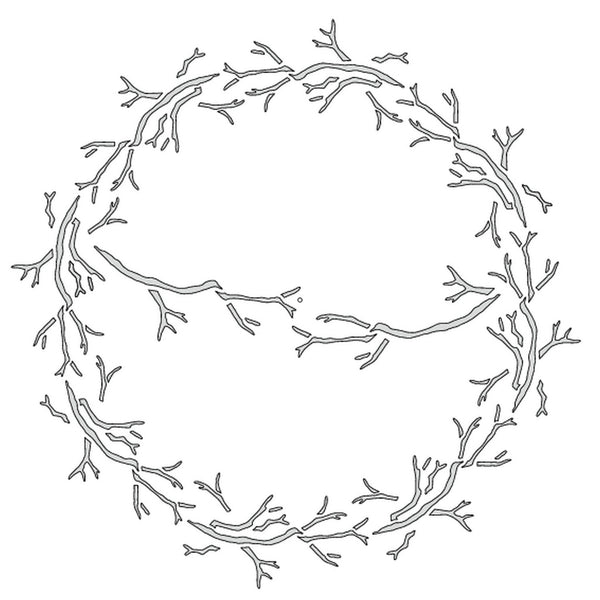 Card-io Majemask Stencil - Twiggy Wreath