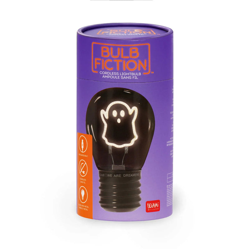 Legami Bulb Fiction Decorative Lightbulb-Shaped Table Lamp - Ghost