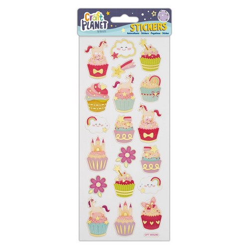 Craft Planet Fun Stickers - Unicorn & Cupcakes