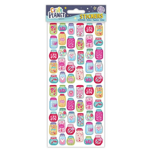 Craft Planet Fun Stickers - Heart Jars